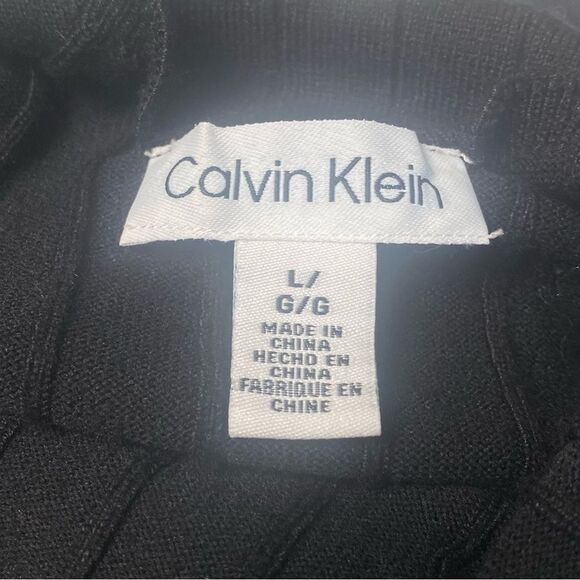 Calvin Klein Simple Chic Black Ribbed Turtleneck Womens Size Large Closet Staple - Picture 8 of 13